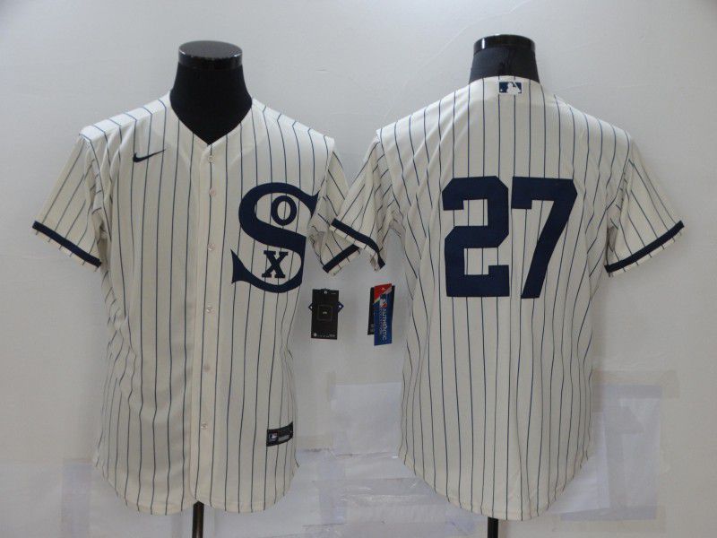 Men Chicago White Sox #27 No Name Cream stripe Dream version Elite Nike 2021 MLB Jerseys->customized mlb jersey->Custom Jersey